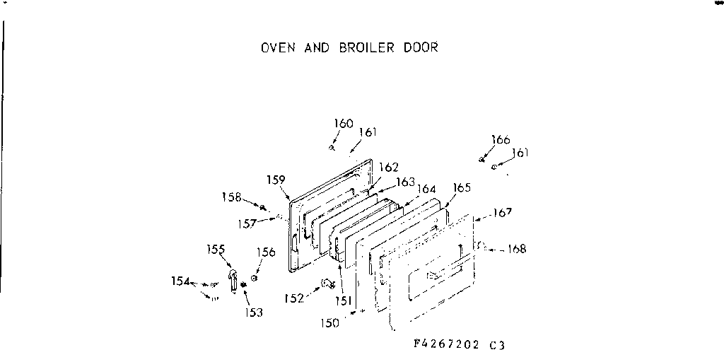 Kenmore 1034267262 oven & broiler door diagram