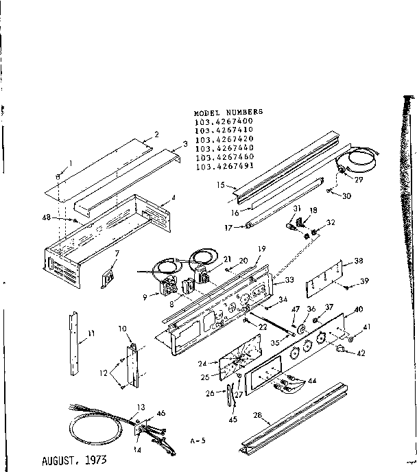 Kenmore 1034267440 control panel diagram