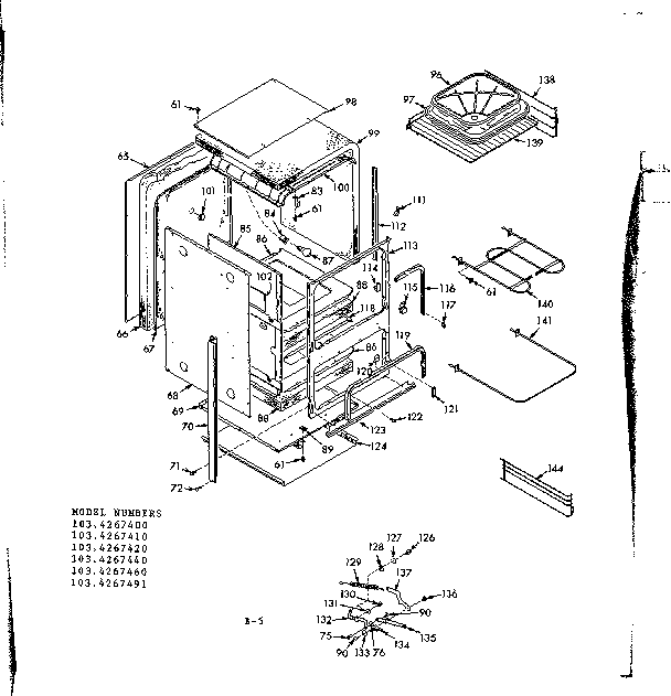 Kenmore 1034267440 cabinet diagram