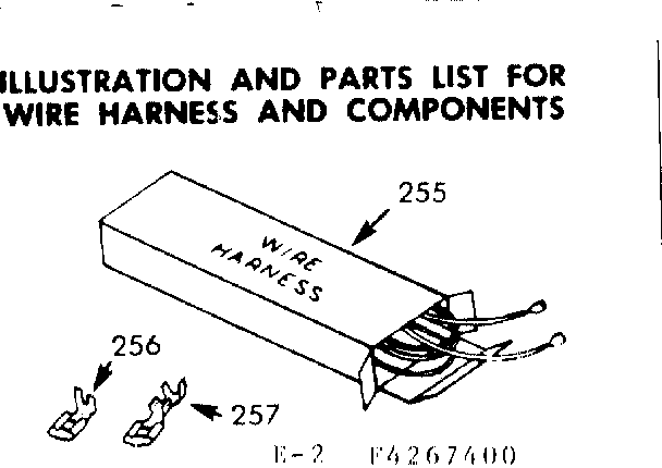Kenmore 1034267440 wire harness and components diagram