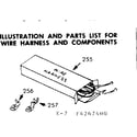 Kenmore 1034267410 wire harness and components diagram