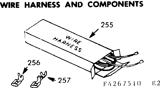 Kenmore 1034267560 wire harness and components diagram
