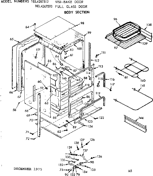 Kenmore 1034267593 body section diagram