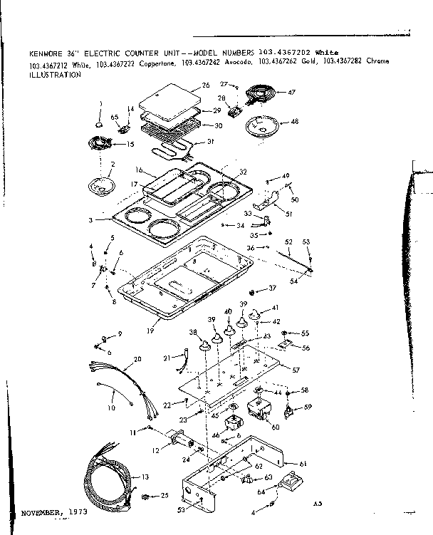 Kenmore 1034367212 cooktop diagram