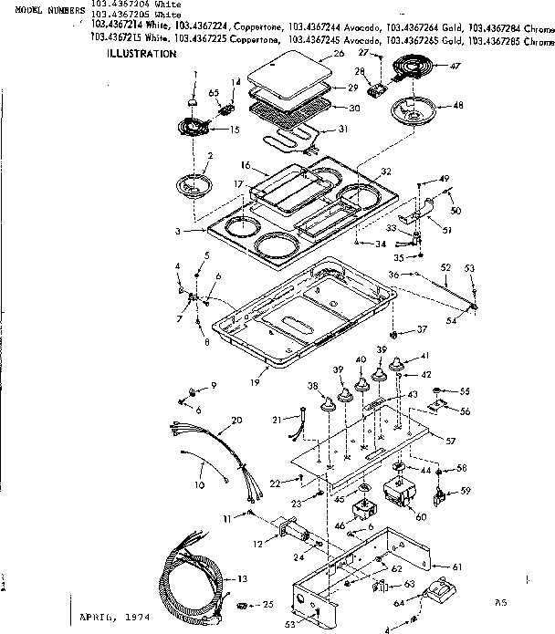 Kenmore 1034367204 cooktop diagram