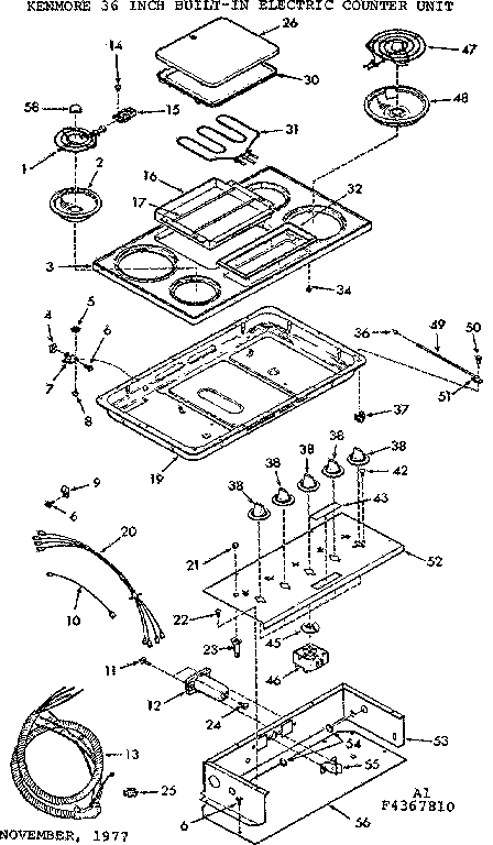 Kenmore 1034367810 cooktop diagram