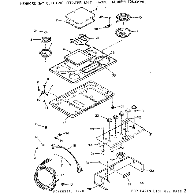 Kenmore 1034367910 cooktop diagram