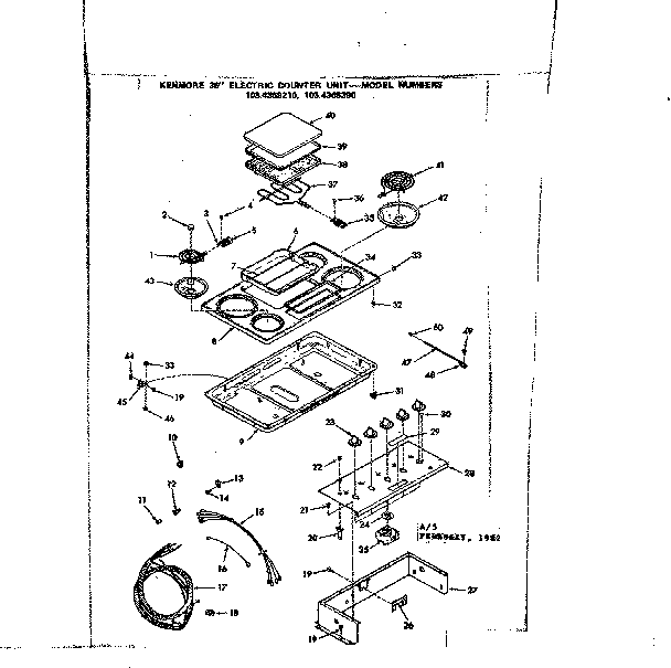 Kenmore 1034368290 cooktop diagram