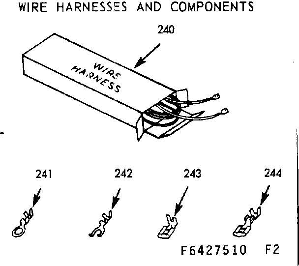 Kenmore 1036427510 wire harness and components diagram