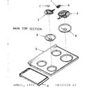 Kenmore 1036727411 main top section diagram