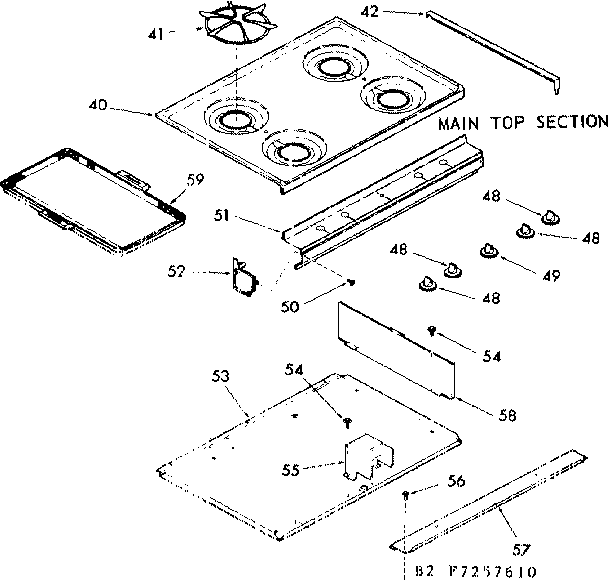 Kenmore 1037277660 main top section diagram