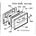 Kenmore 1037277660 oven door section diagram