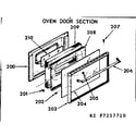 Kenmore 1037257710 oven door section diagram