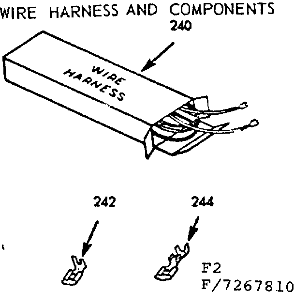 Kenmore 1037267810 wire harness and components diagram