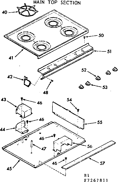 Kenmore 1037267811 main top section diagram