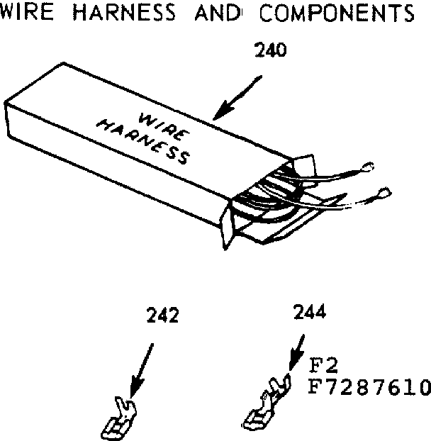 Kenmore 1037287610 wire harness and components diagram