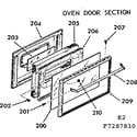 Kenmore 1037287811 oven door section diagram