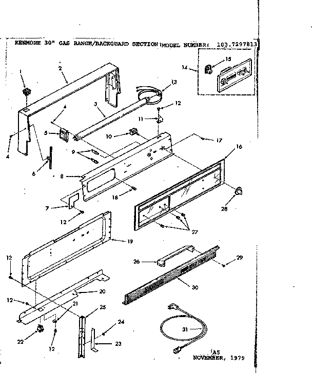Kenmore 1037297813 backguard diagram