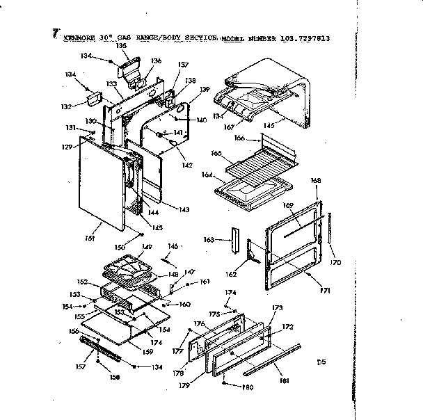 Kenmore 1037297813 body diagram