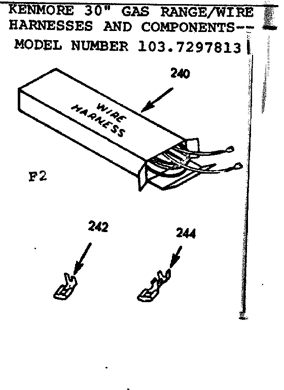 Kenmore 1037297813 wire harnesses and components diagram