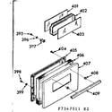Kenmore 1037347521 lower oven door section diagram