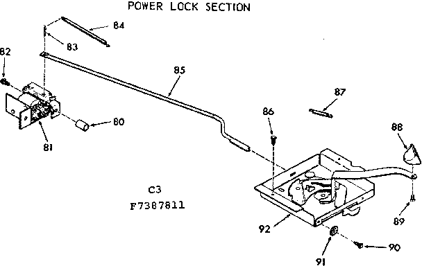 Kenmore 1037387811 power lock section diagram