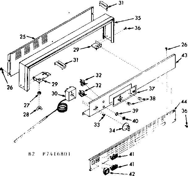 Kenmore 1037416801 backguard section diagram
