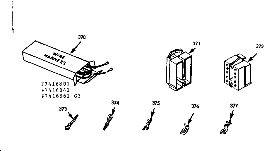 Kenmore 1037416801 wire harnesses and components diagram
