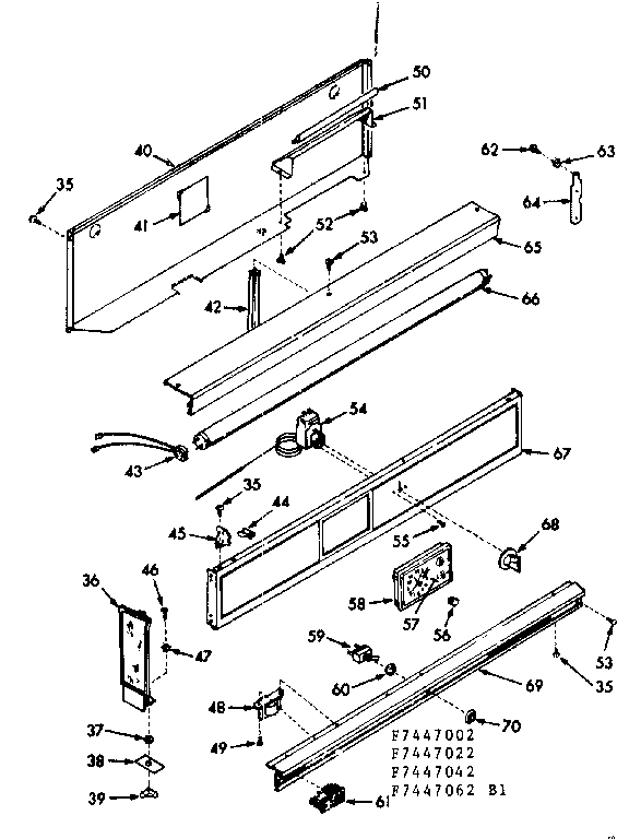 Kenmore 1037447002 backguard section diagram