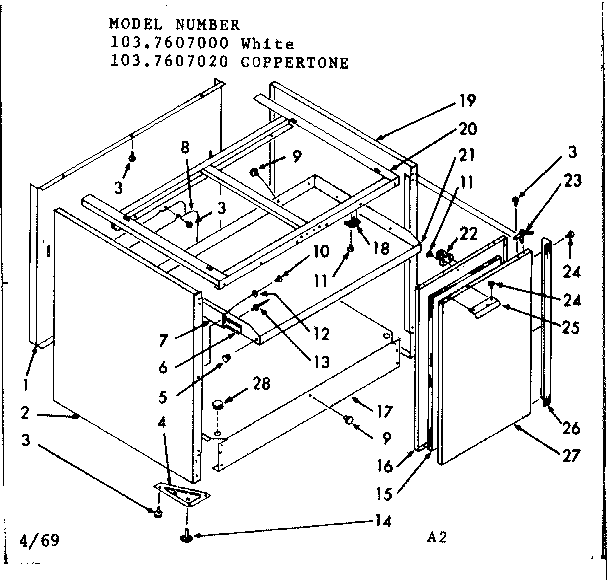 Kenmore 1037607000 cabinet diagram