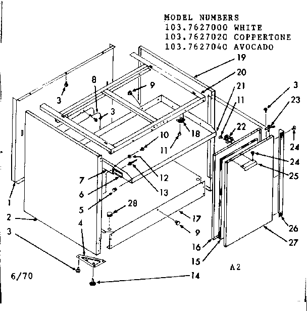 Kenmore 1037627040 cabinet diagram