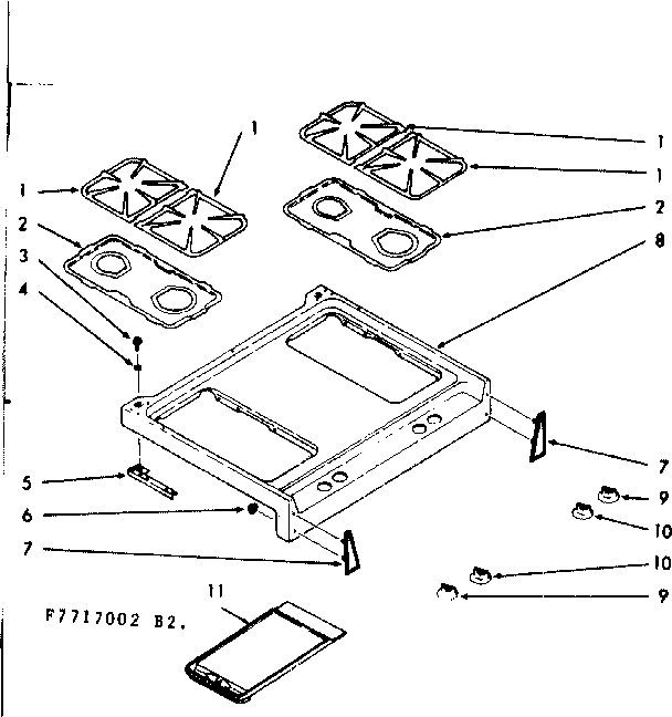 Kenmore 1037717022 main top section diagram