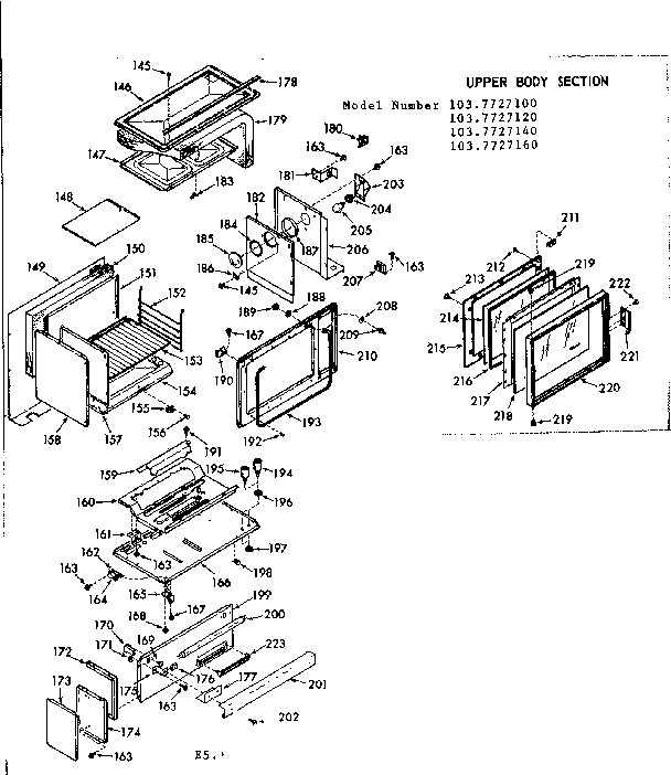 Kenmore 1037727120 upper body section diagram