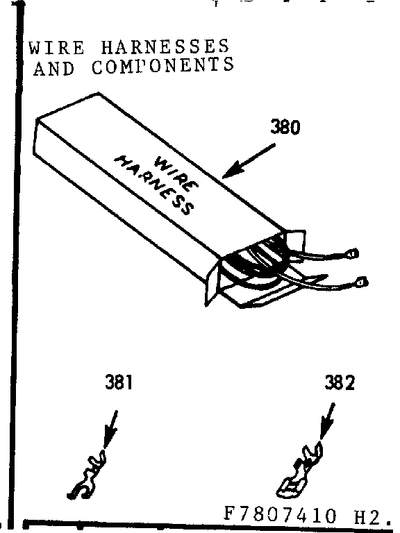 Kenmore 1037807420 wire harnesses and components diagram