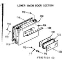 Kenmore 1037827540 lower oven door section diagram