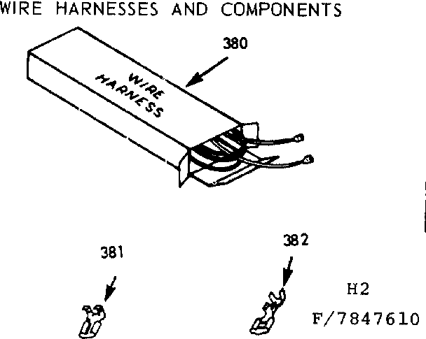 Kenmore 1037847640 wire harnesses and components diagram