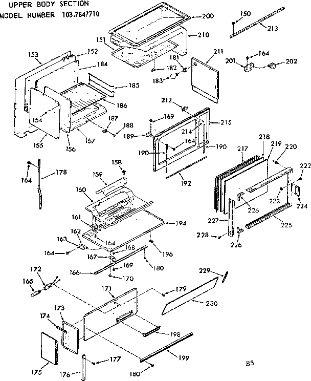 Kenmore 1037847710 upper body section diagram