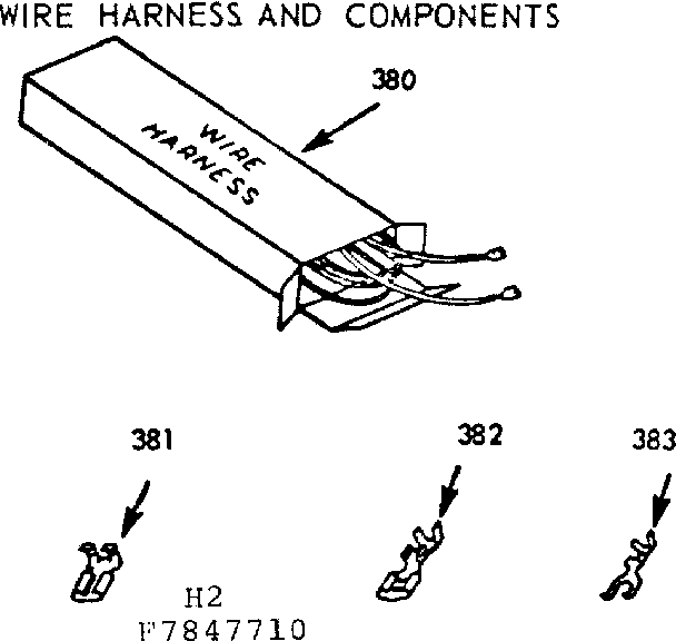 Kenmore 1037847710 wire harness and components diagram