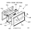 Kenmore 1037857711 oven door section diagram