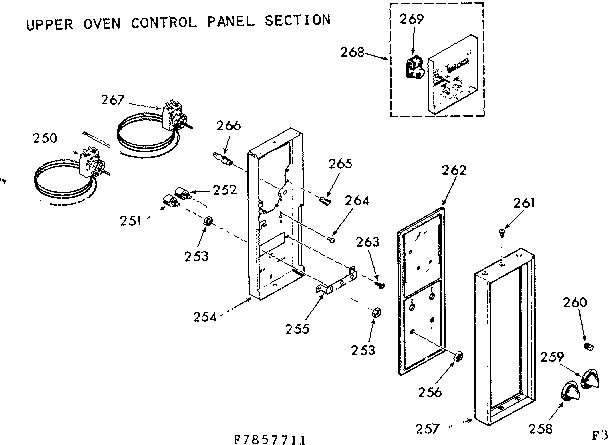 Kenmore 1037857711 upper oven control panel section diagram