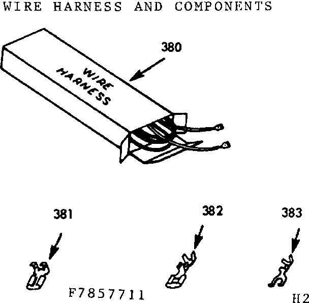 Kenmore 1037857711 wire harness and components diagram