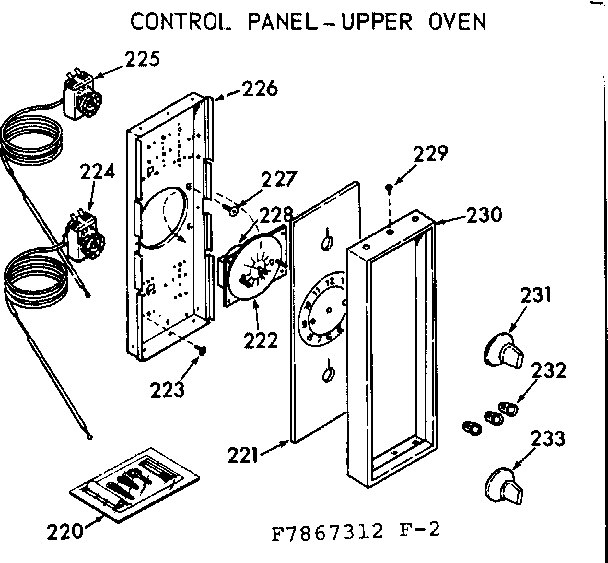 Kenmore 1037867313 control panel - upper oven diagram