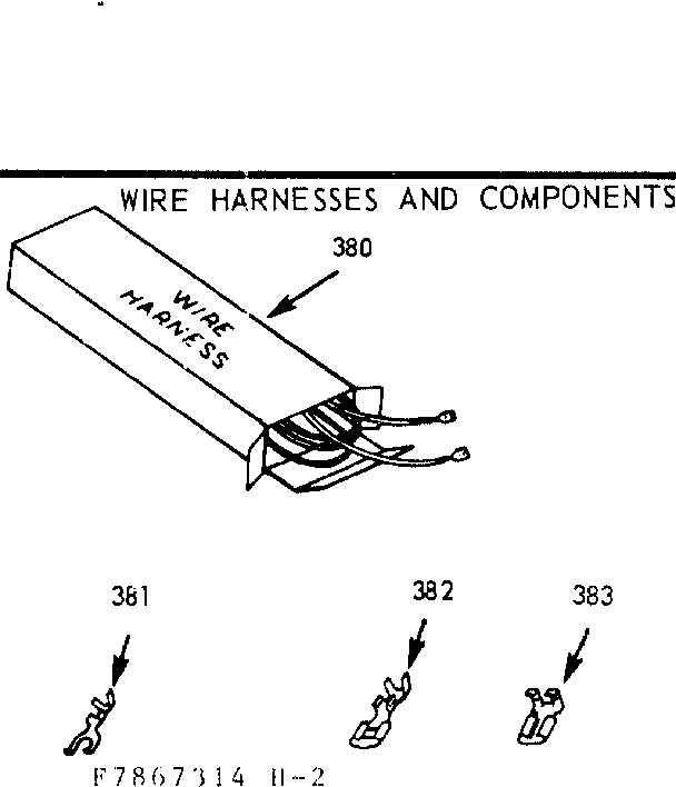 Kenmore 1037867324 wire harnesses and components diagram
