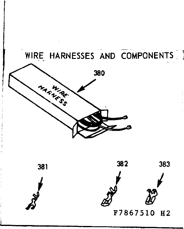 Kenmore 1037867520 wire harness & components diagram