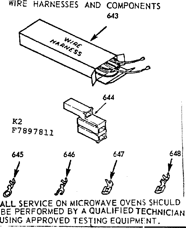 Kenmore 1037897811 wire harnesses and components diagram