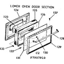 Kenmore 1037907910 lower oven door section diagram