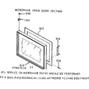 Kenmore 1037907910 microwave oven door section diagram
