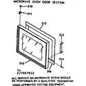 Kenmore 1037907912 microwave oven door section diagram
