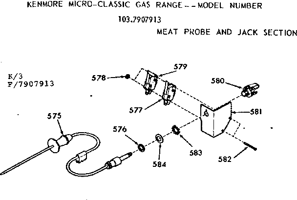 Kenmore 1037907913 meat probe and jack section diagram