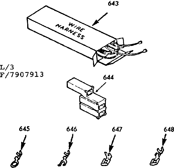 Kenmore 1037907913 wire harnesses and components diagram